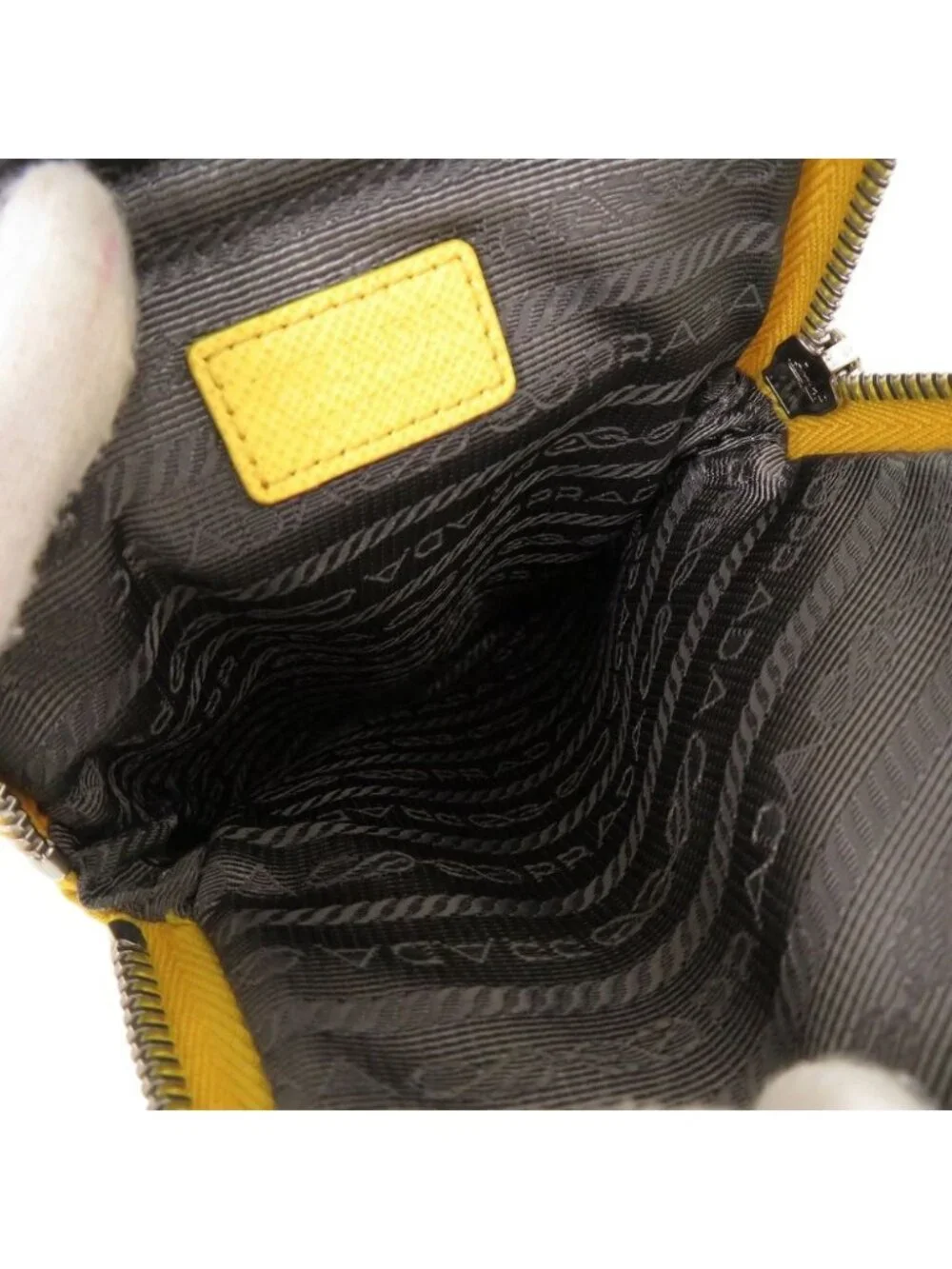 Prada Triangle Nylon Leather Yellow Phone Case Shoulder Pouch
